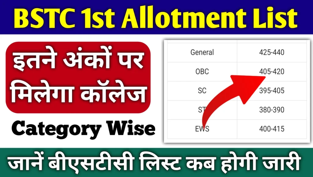Rajasthan BSTC 1st Allotment List 2025